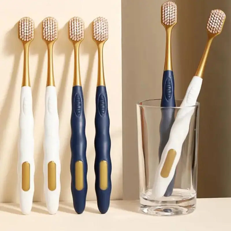 AACAR Soft Bristle Toothbrush | W-Shape Deep Clean 1 or 6 Pack Manual Toothbrush Set QXL
