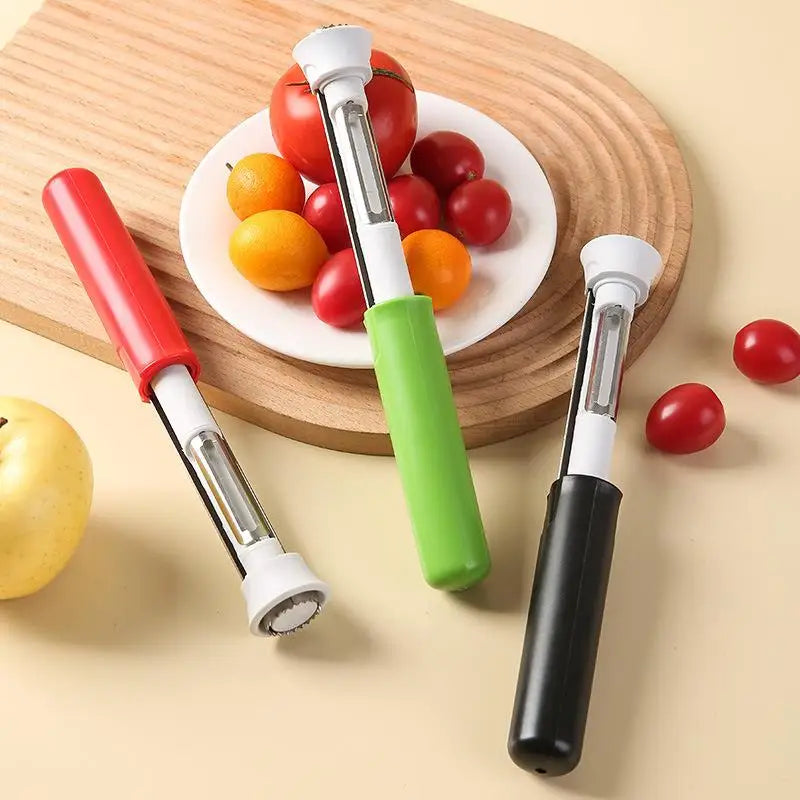 2-in-1 Stainless Steel Fruit Corer & Peeler | Non-Slip Handle Fruit Corer Peeler QXL