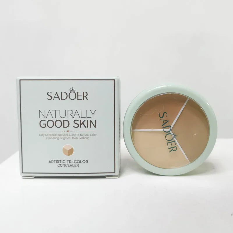 SADOER Tri-Color Contour & Brighten Concealer Cream | Matte Concealer Cream QXL 10.5g