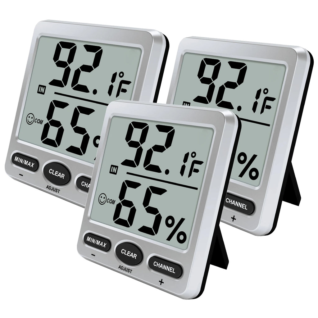 Large Screen Indoor Thermometer Hygrometer | Urageuxy °C/°F Thermometer Hygrometer QXL FT007X3PCS