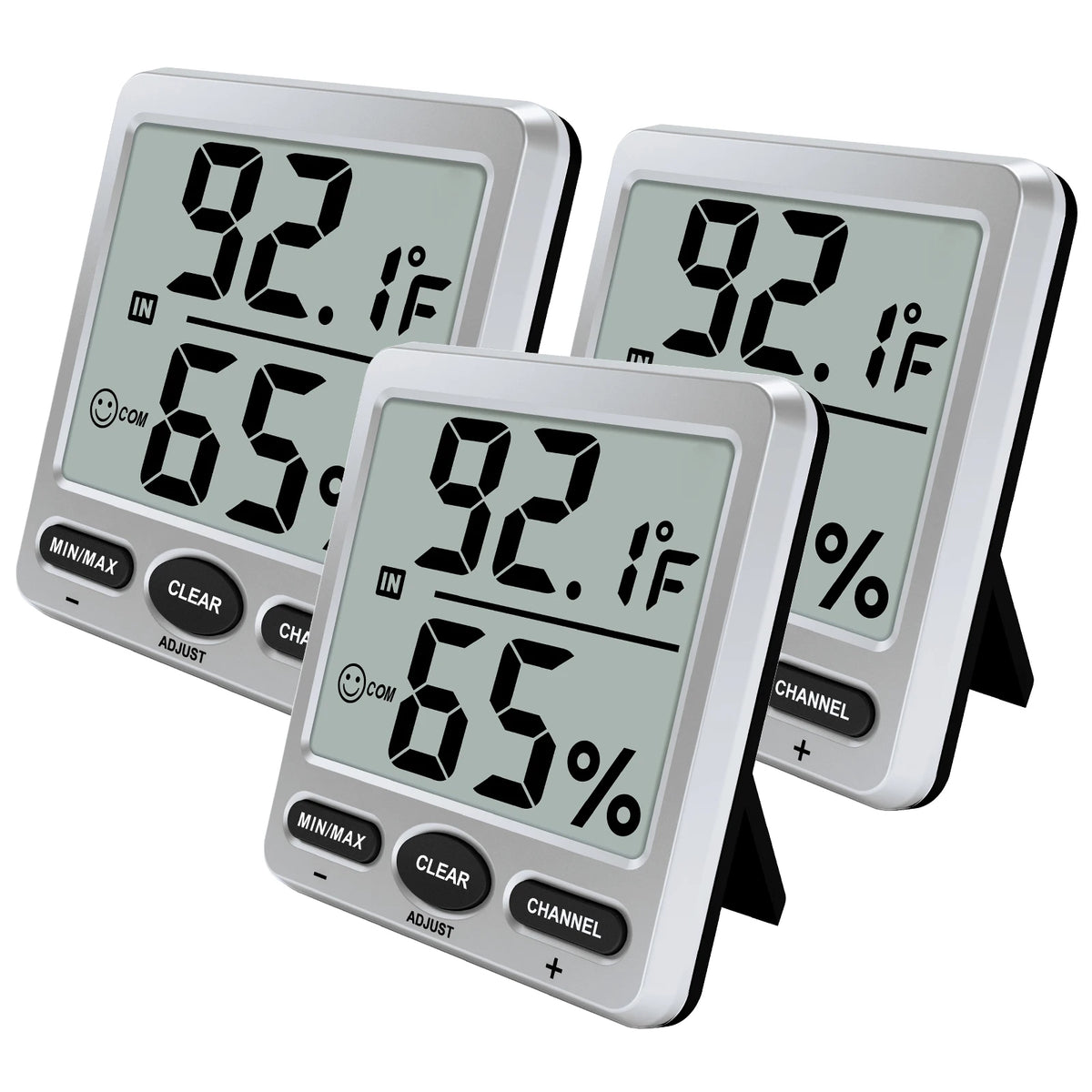 Large Screen Indoor Thermometer Hygrometer | Urageuxy °C/°F Thermometer Hygrometer QXL FT007X3PCS