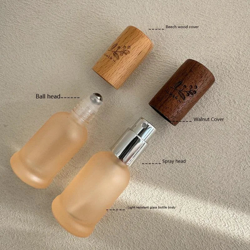 9ml Glass Perfume Atomizer & Roll-On Bottle | Wood Lid Perfume Atomizer Bottle QXL