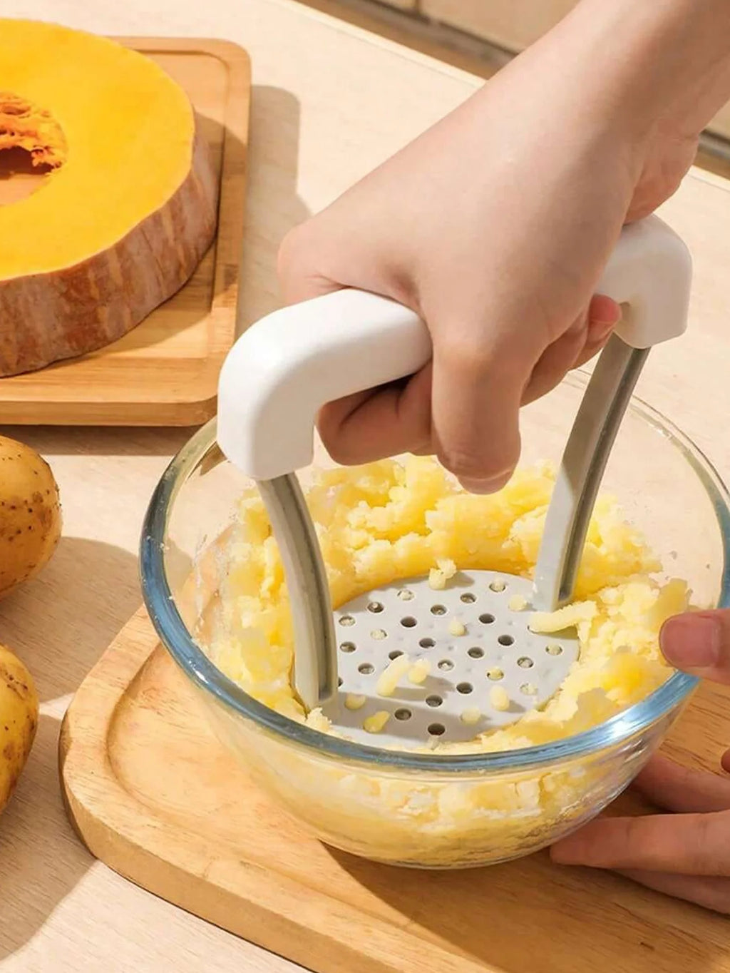 Manual Potato Masher & Vegetable Crusher – Durable PP Tool Potato Masher QXL