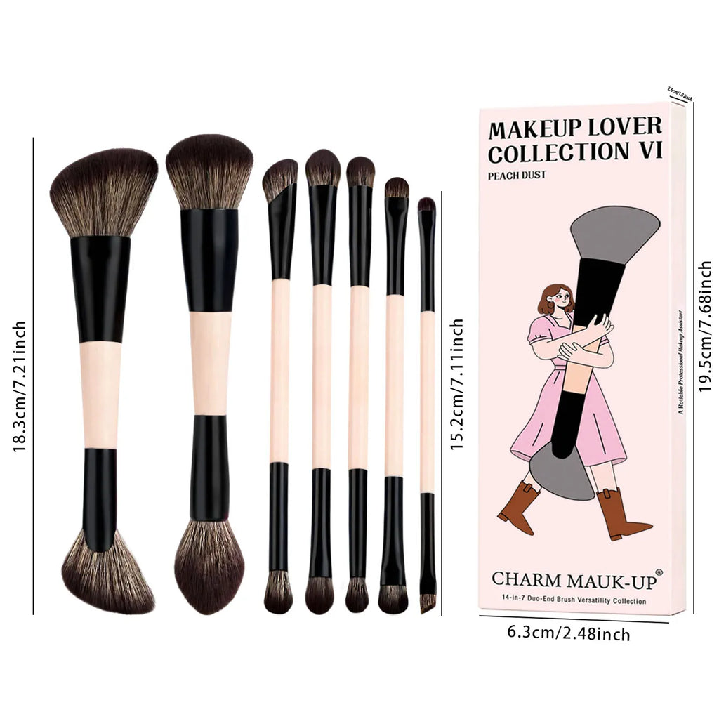 7-Piece Makeup Brush Set | Contour, Blush & Eyeshadow Makeup Brush Set QXL
