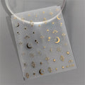 5D Star & Moon Nail Art Stickers | Laser Slider Decals Nail Art Stickers QXL 1pcs