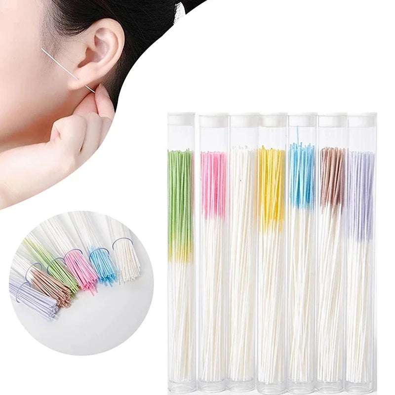 60-Pack Disposable Ear Piercing Hole Cleaning Floss Threads Ear Piercing Cleaner QXL