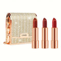 VERONNI 3-Pc Velvet Lipstick Set with Chain Bag | Long-Lasting Lipstick Gift Set QXL A