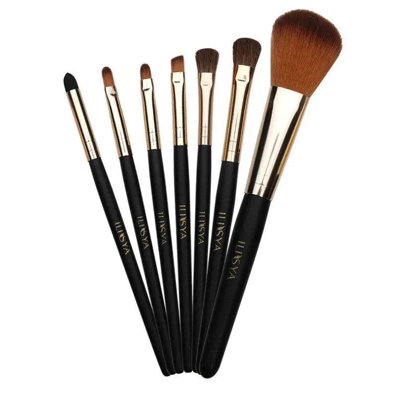 ILISYA 7-Piece Horsehair Makeup Brush Set | Beginner Kit Makeup Brush Set QXL