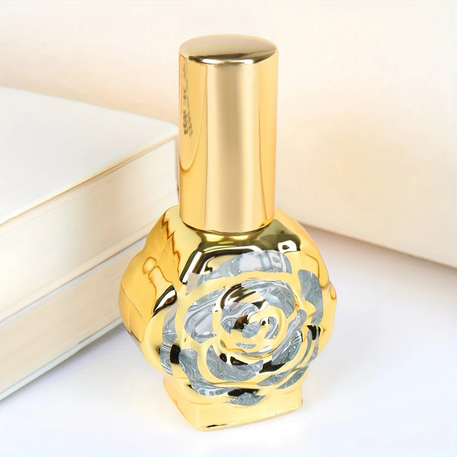 Gold Rose Glass Perfume Atomizer | BPA-Free Refillable Travel Sprayer Perfume Atomizer QXL