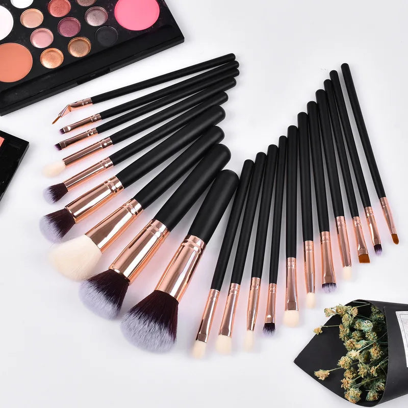 20-Piece Black Makeup Brush Set | Foundation & Eyeshadow Makeup Brush Set QXL