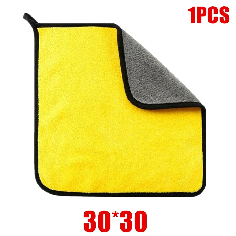 Microfiber Car Drying Towels 1/2/6-Pack | Double Layer Cloth Car Cleaning Towels QXL 30x30 1pc