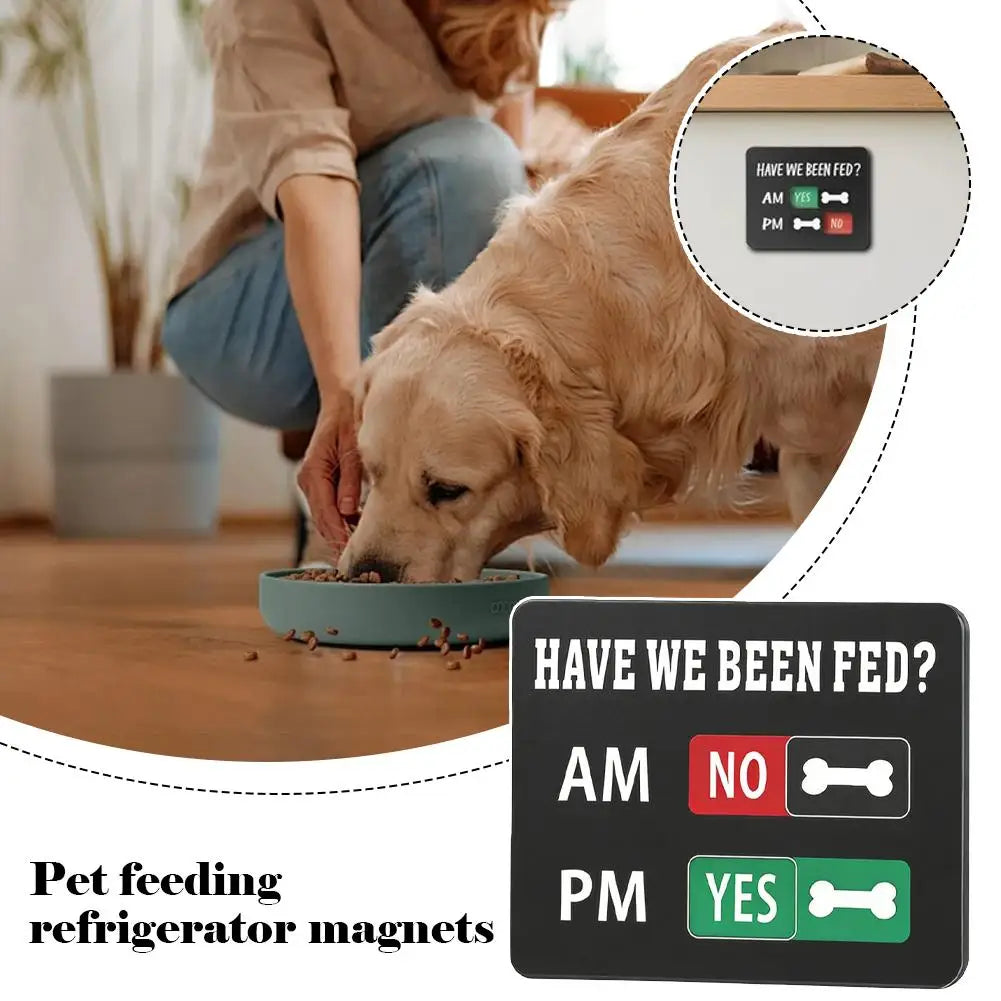 Pet Feeding Reminder Sign | AM/PM Slider Fridge Magnet Pet Feeding Reminder QXL
