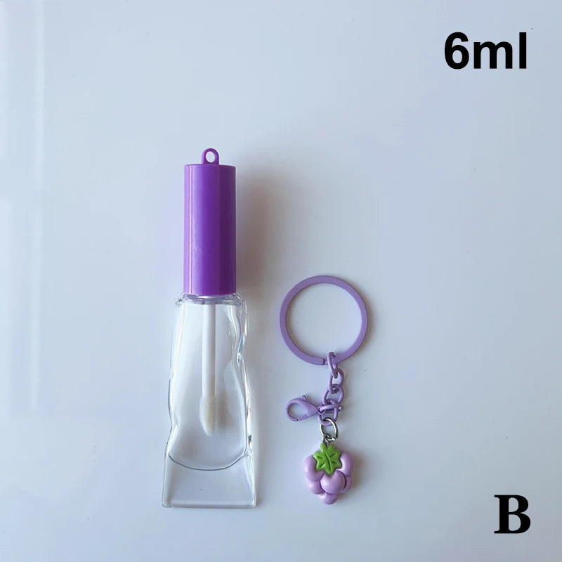 6ml Empty Refillable Lip Gloss Tubes | ABS+PET Big Brush Wand Lip Gloss Container QXL B Purple
