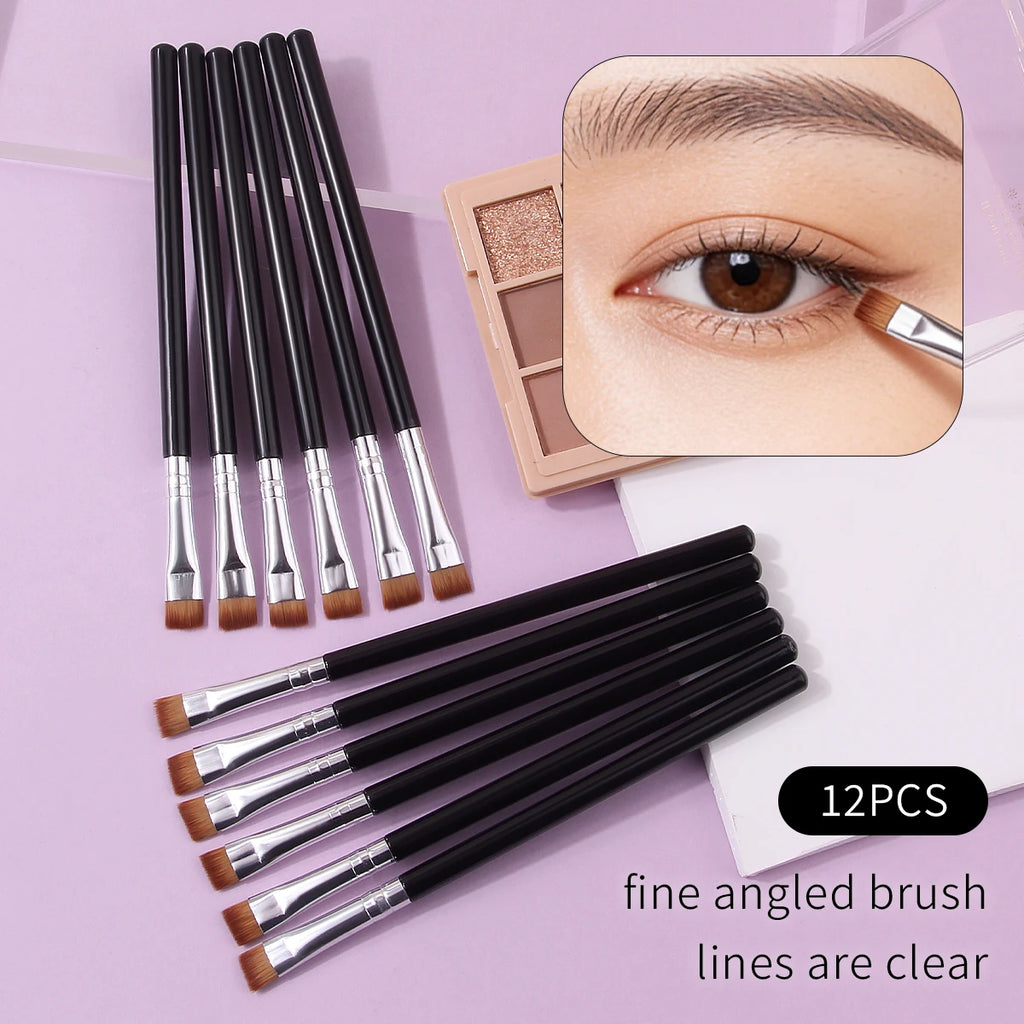 KOSSHOW 12-Pc Eye Makeup Brush Set | Eyeliner & Brow Brushes Eye Makeup Brush Set QXL
