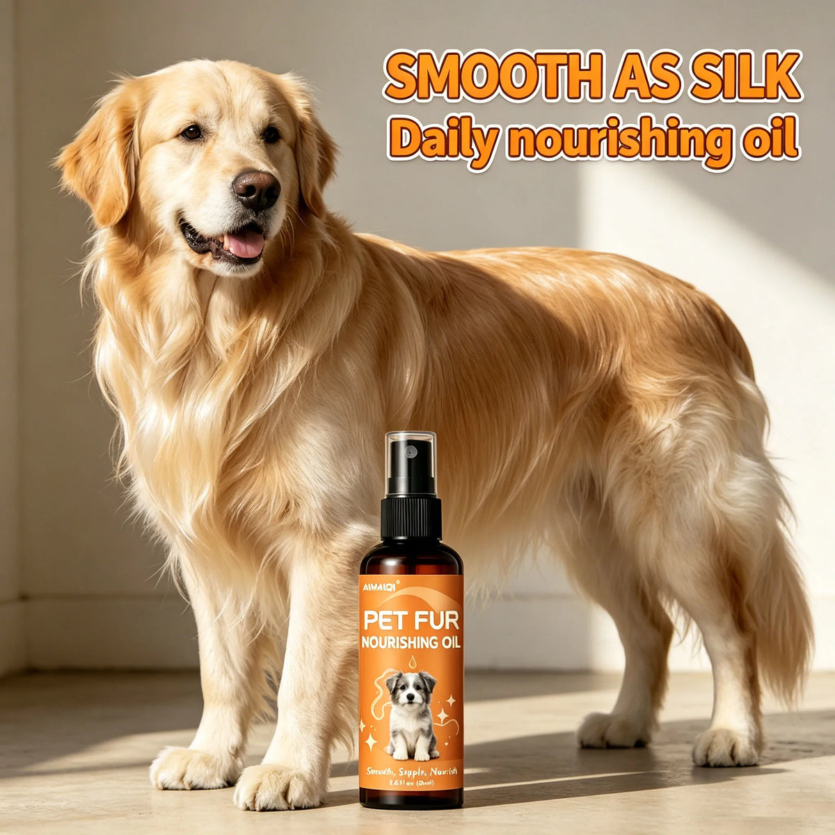 Pet Fur Nourishing Oil Spray | Dog & Cat Coat Care Pet Grooming Spray QXL