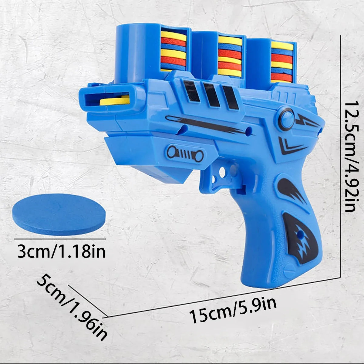 25-Round EVA Flying Disc Launcher – Kids Outdoor Toy Gun Kids Flying Disc Toy QXL