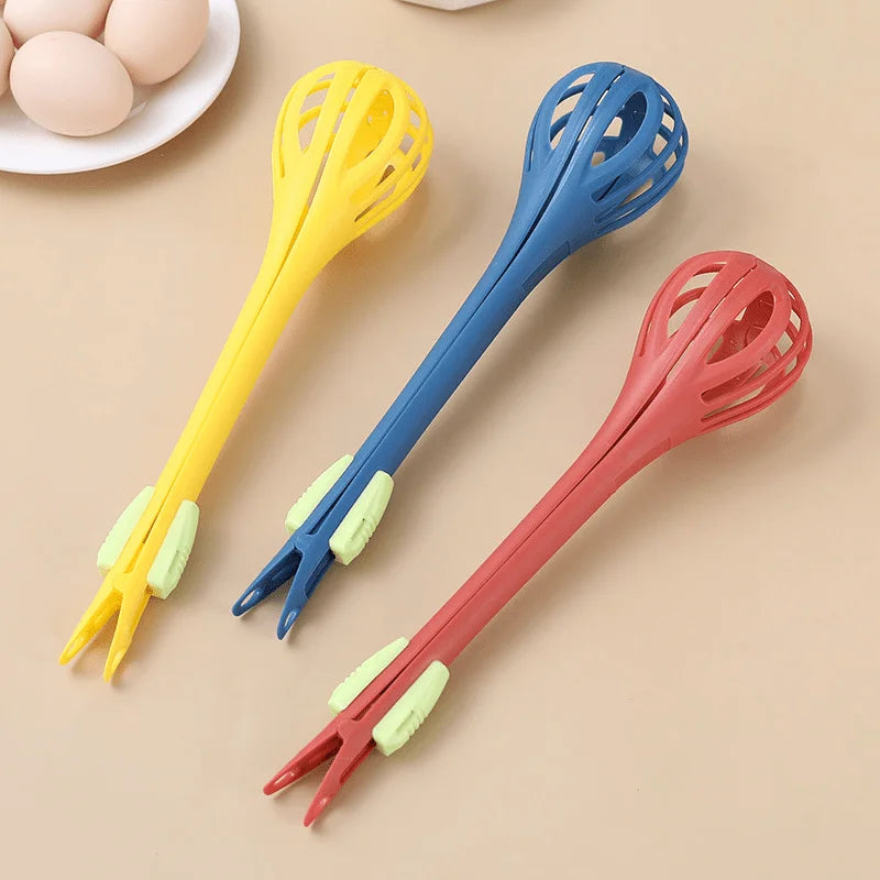 3-in-1 Manual Egg Whisk, Noodle & Food Holder Kitchen Tool Manual Kitchen Whisk QXL