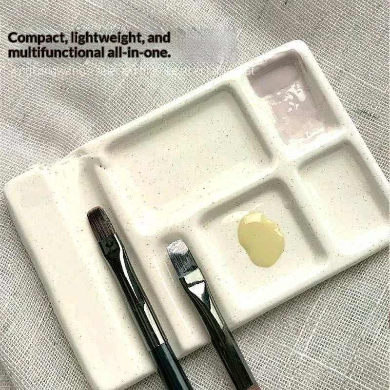 Ceramic Square Nail Art Palette & Brush Holder Tray Nail Art Palette QXL