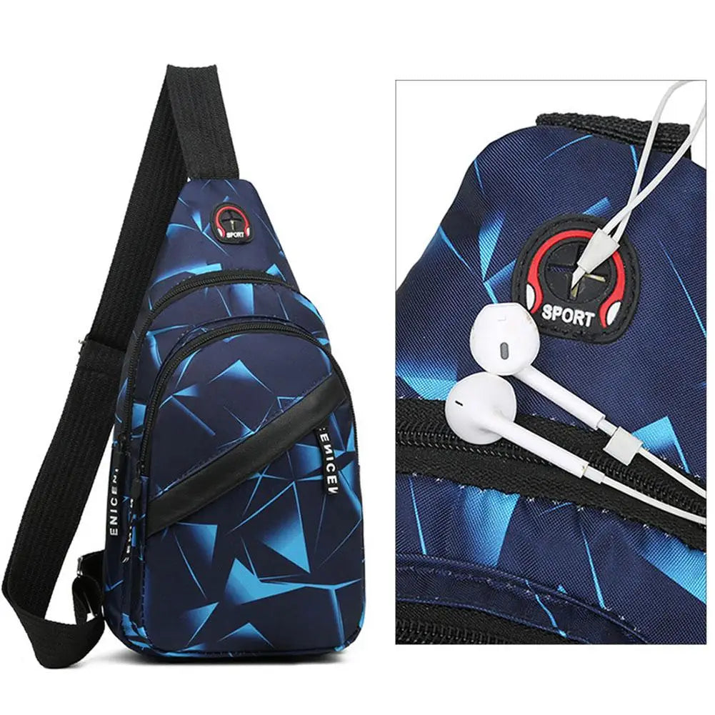 Oxford Crossbody Chest Bag | Large Capacity Unisex Sling Pack Crossbody Chest Bag QXL