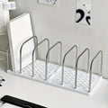 Adjustable Desktop Bookshelf Desk Organizer | Non-Slip Base Desktop Desk Organizer QXL White
