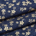 Blue Sakura Quilting Fabric 1 Yard | Gold Cherry Blossom Print Quilting Fabric QXL AECH04-13692
