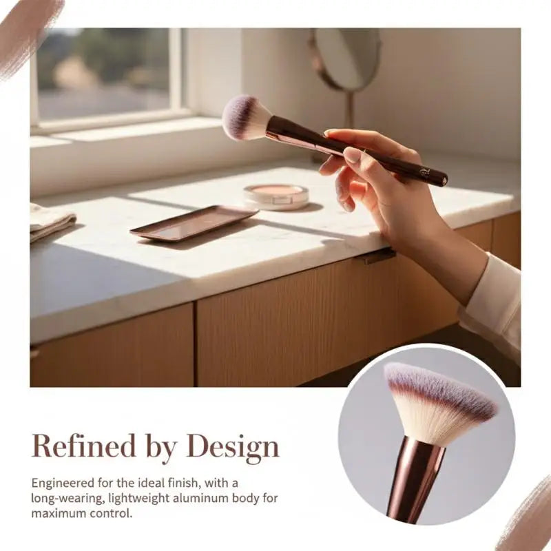 Double Round Head Powder Brush | Soft Fiber Face Brush Powder Face Brush QXL