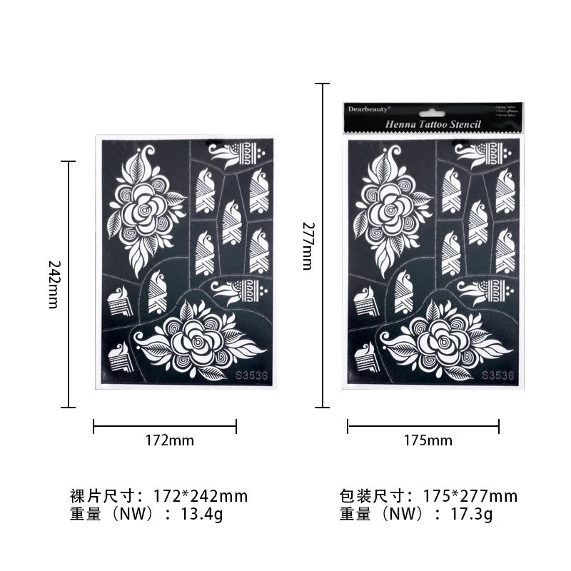 Reusable Henna Tattoo Stencils for Hands & Fingers Henna Tattoo Stencils QXL