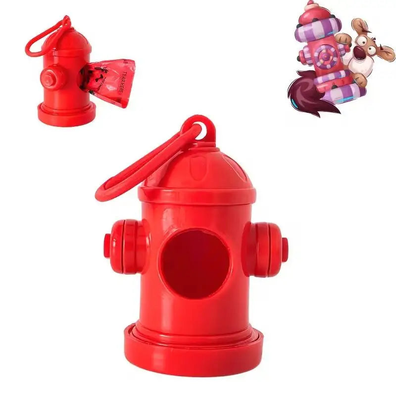 Fire Hydrant Dog Poop Bag Dispenser | Leash Clip Holder Pet Waste Bag Dispenser QXL