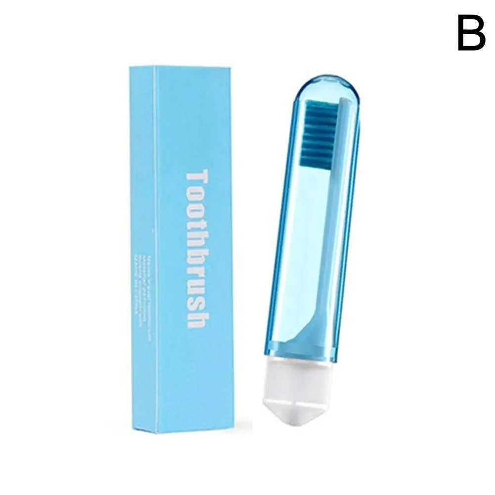 Foldable Travel Toothbrush | Portable Soft Bristle Camping Brush Travel Toothbrush QXL blue