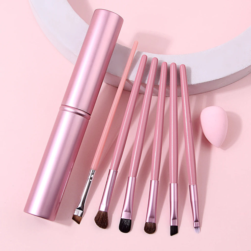 KOSSHOW 8-Pc Pink Eyeshadow Brush Set – Blending & Detail Eyeshadow Brush Set QXL