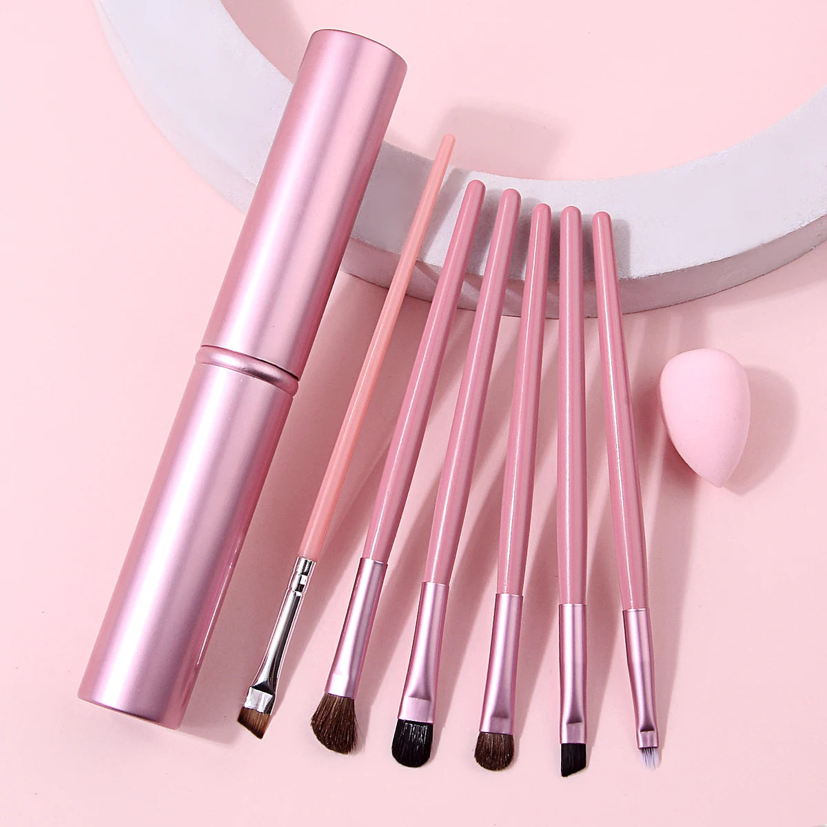 KOSSHOW 8-Pc Pink Eyeshadow Brush Set – Blending & Detail Eyeshadow Brush Set QXL