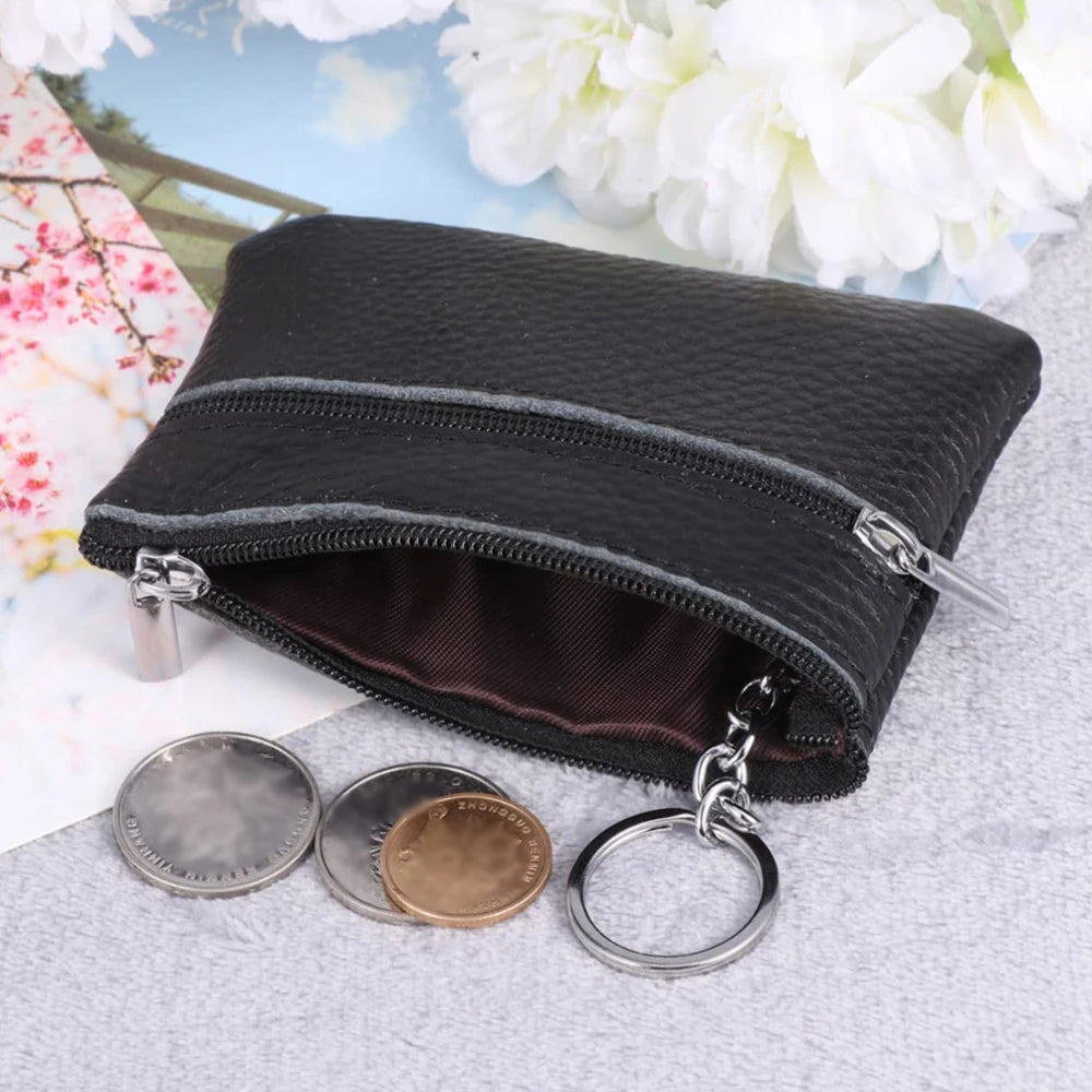 Men's Dual-Zip PU Leather Coin Purse with Card Slots Coin Purse Wallet QXL