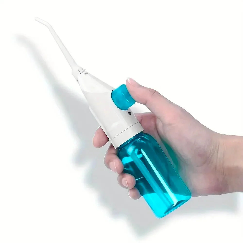 Portable Manual Water Flosser | Travel Oral Irrigator Manual Water Flosser QXL Sky Blue 1pc