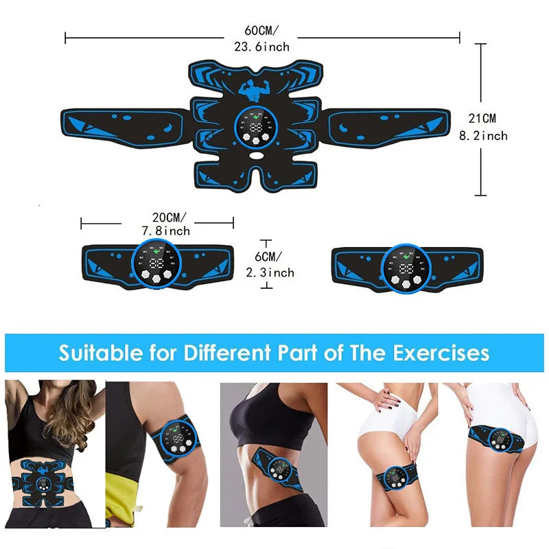 Rechargeable EMS Abdominal Trainer Belt | Home Workout EMS Ab Trainer Belt QXL