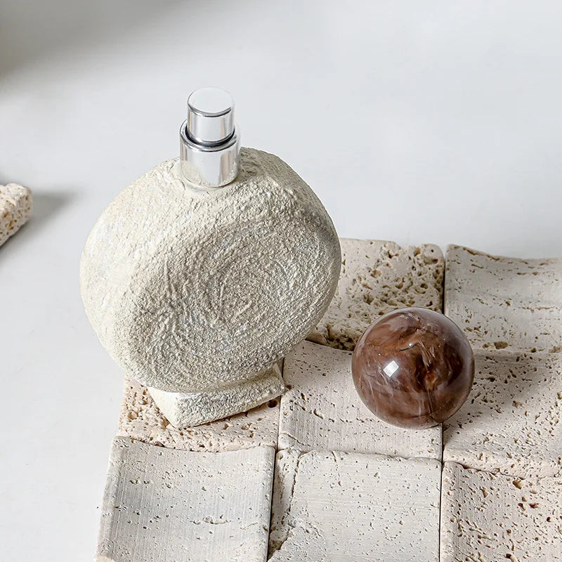 80ml Cement Refillable Perfume Bottle | Marble Resin Cap Perfume Spray Bottle QXL