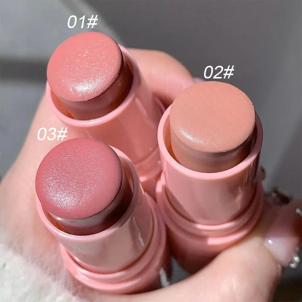 3-Color Matte Blush Stick | Cream Contour & Cheek Rouge Cream Blush Stick QXL