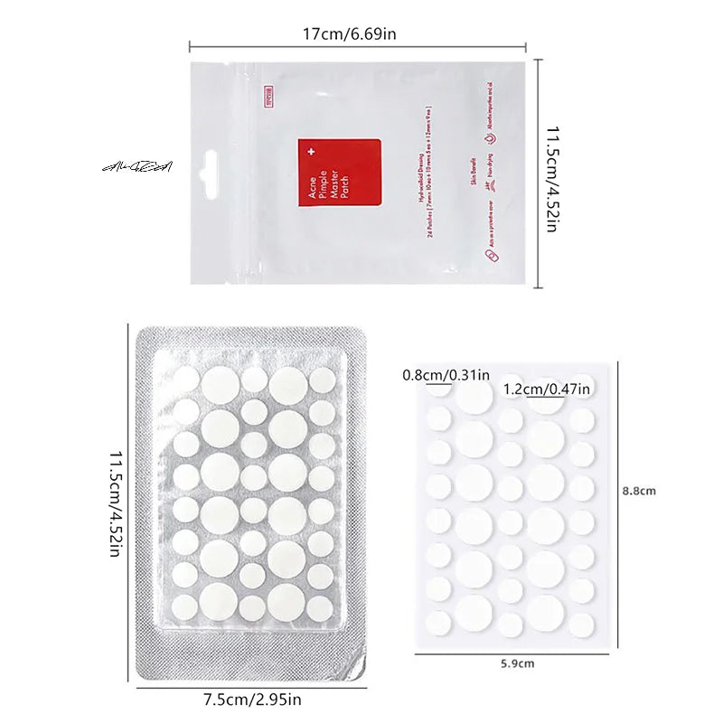 Invisible Hydrocolloid Blemish Patches 24/36-Pack | Clear Skin Blemish Patch QXL