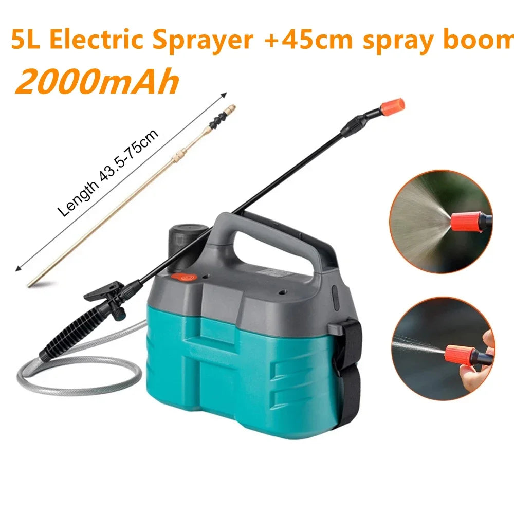 5L Rechargeable Electric Garden Sprayer with 45cm Spray Boom Electric Garden Sprayer QXL