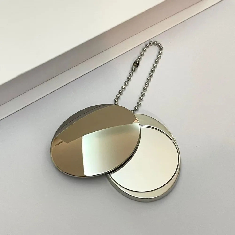 Foldable Double-Sided Metal Compact Makeup Mirror | Travel Compact Makeup Mirror QXL