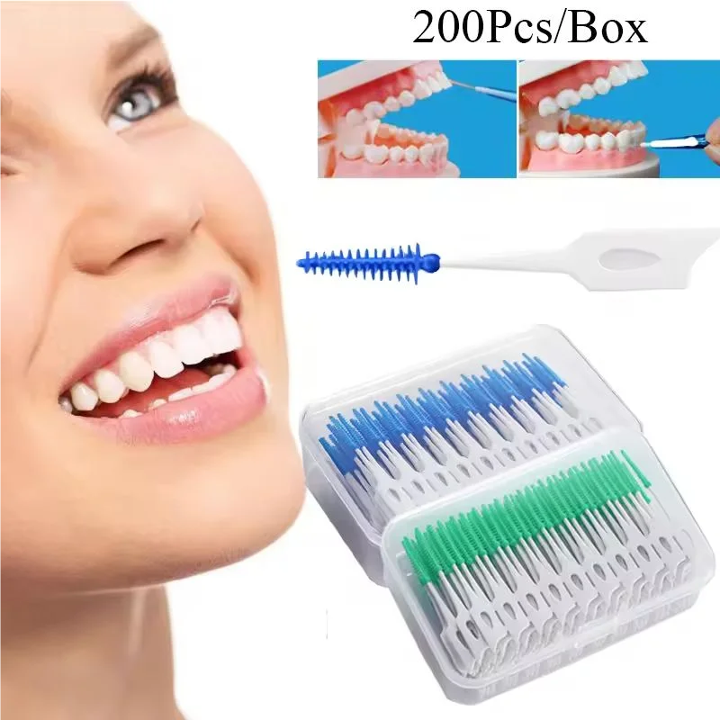 Silicone Interdental Brushes with Floss | 20/40/200 Pack Interdental Brush QXL