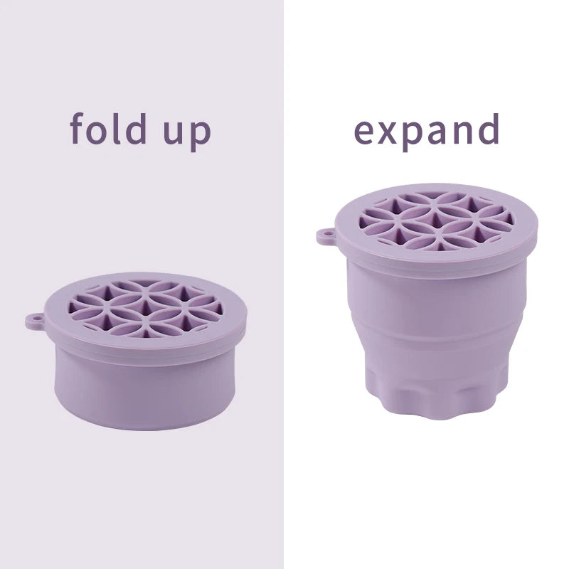 Silicone Folding Makeup Brush Cleaning & Drying Cup Brush Cleaning Cup QXL