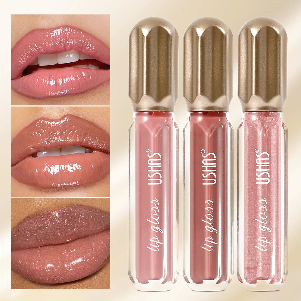 USHAS Glossy Lip Gloss 6 Shades | Mirror Shine & Plumping Lip Gloss QXL