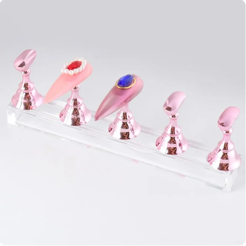 5-Pc Magnetic Nail Tips Display Stand | UV Gel Practice Holder Nail Tips Display Stand QXL