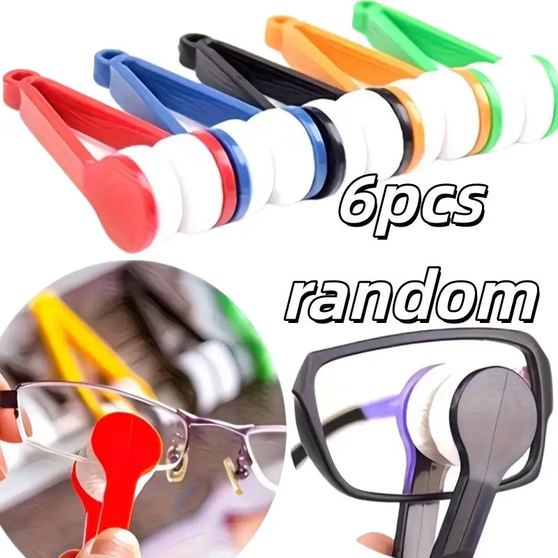 6-Pack Microfiber Eyeglass Cleaning Brush Set with Keychain Eyeglass Cleaning Brush QXL 6pcs random