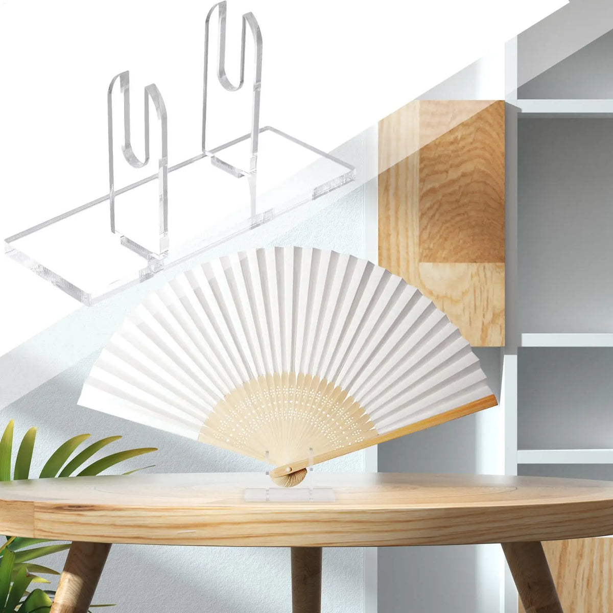 Acrylic Folding Fan Display Stand | Clear Japanese Fan Holder Fan Display Stand QXL