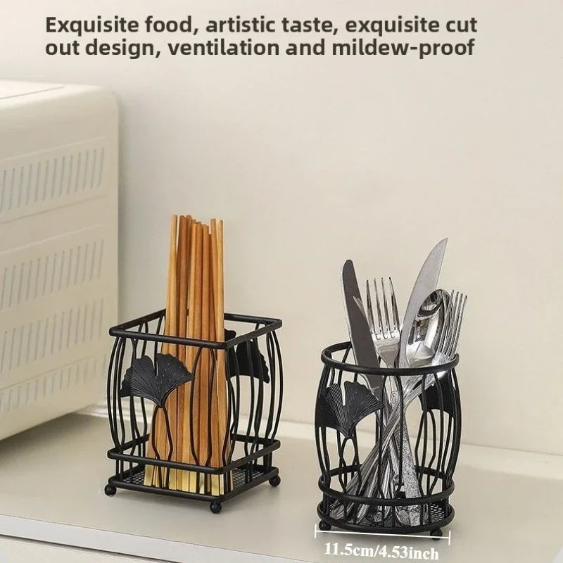 Iron Art Apricot Leaf Utensil Holder & Pen Organizer Utensil Holder Organizer QXL