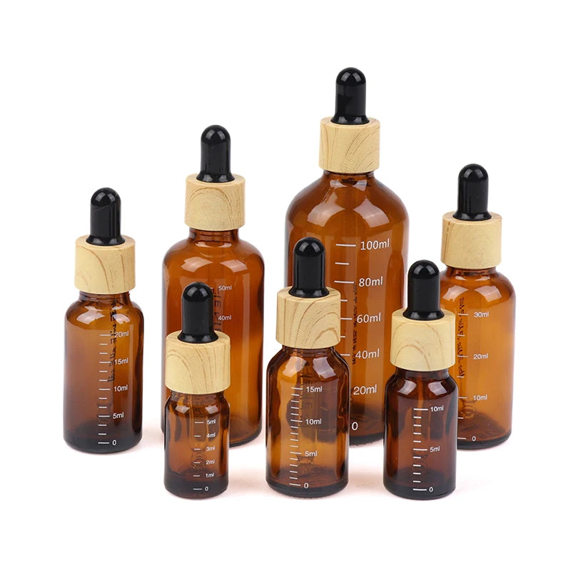 Amber Glass Dropper Bottles 5ml–100ml | Refillable with Scale Glass Dropper Bottle QXL