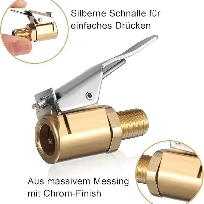 Brass Seal-Lock Air Chuck | Anti-Leak Tire Inflator Connector Tire Inflator Chuck QXL