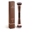 Ronshadow 2-in-1 Blush & Contour Brush | Mini Travel Makeup Makeup Brush QXL Coffee