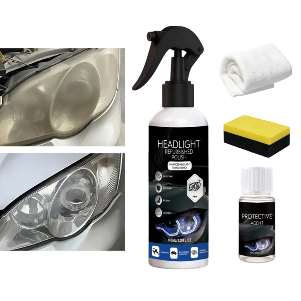 Car Headlight Restoration Spray Kit – Removes Oxidation & Yellowing Headlight Restoration Kit QXL